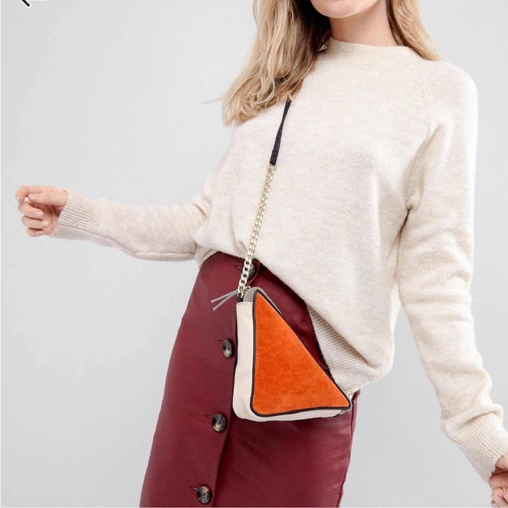 Triangle Crossbody Bag Rusty Orange / Gray / Cream